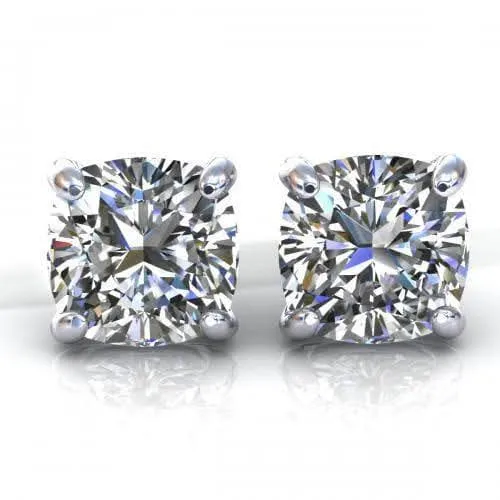 0.25-2.00 CT Cushion Cut Diamonds - Stud Earrings