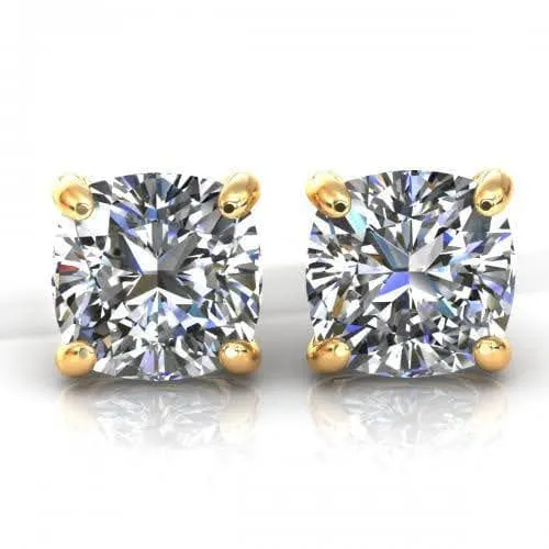 0.25-2.00 CT Cushion Cut Diamonds - Stud Earrings