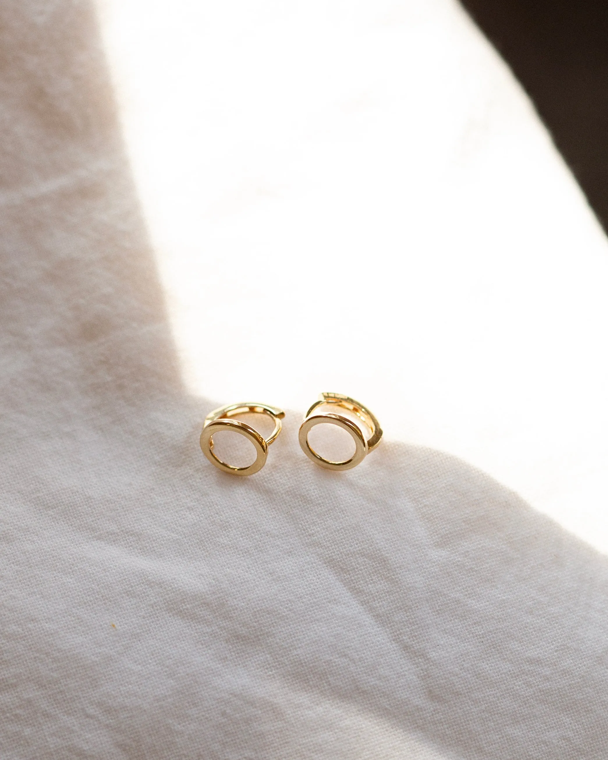 14k Gold Circle Hoop Earrings