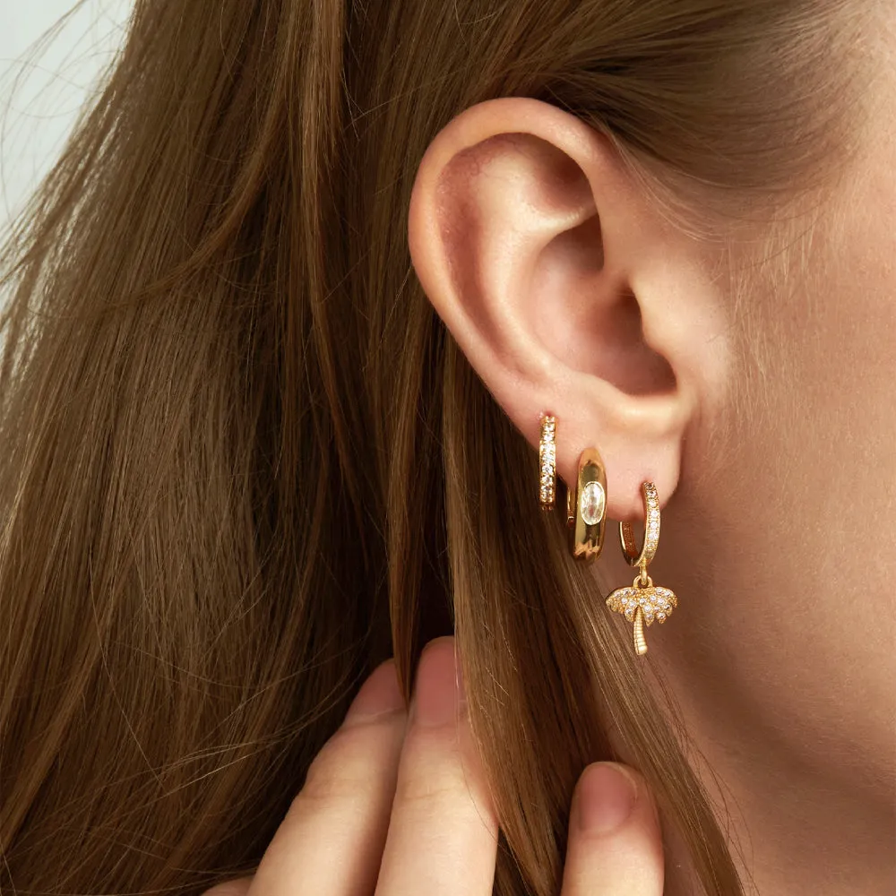 14K Gold Dangle Drop Hoop Earrings for Women Girls- Tree