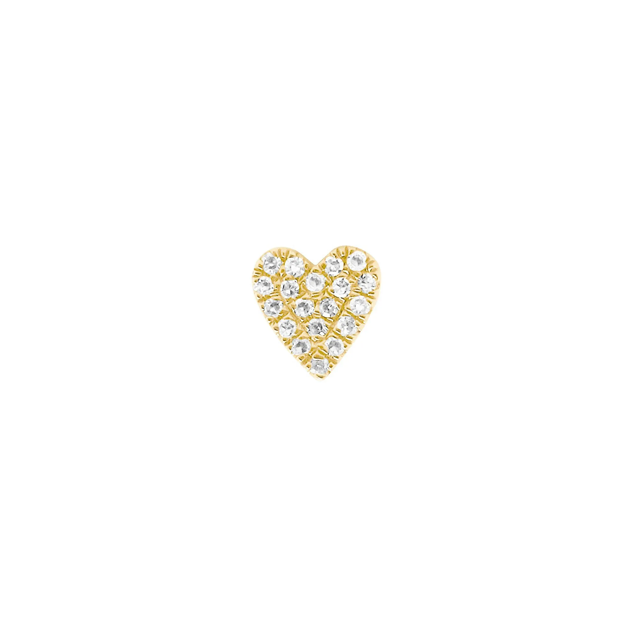14K GOLD DIAMOND COCO HEART STUDS