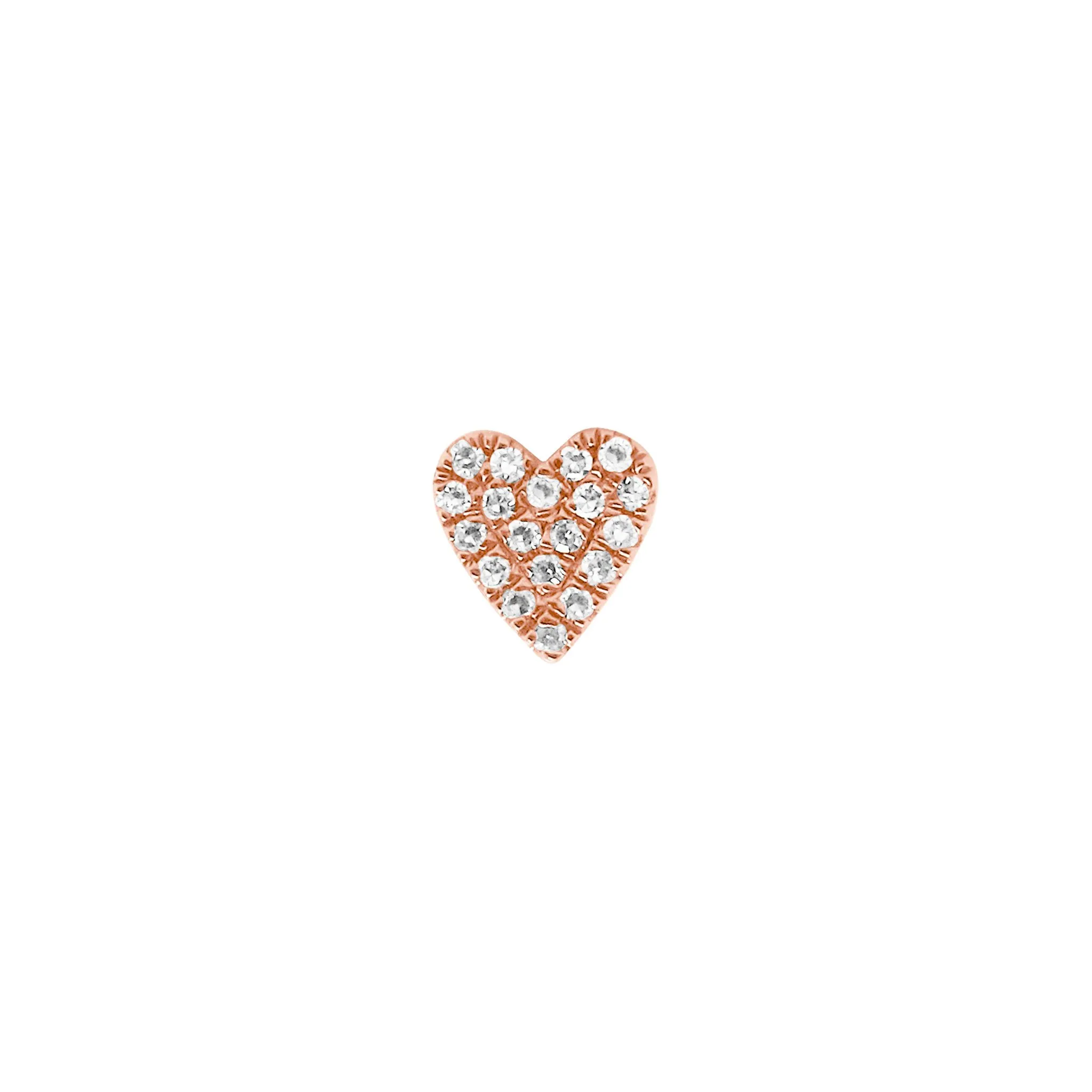 14K GOLD DIAMOND COCO HEART STUDS