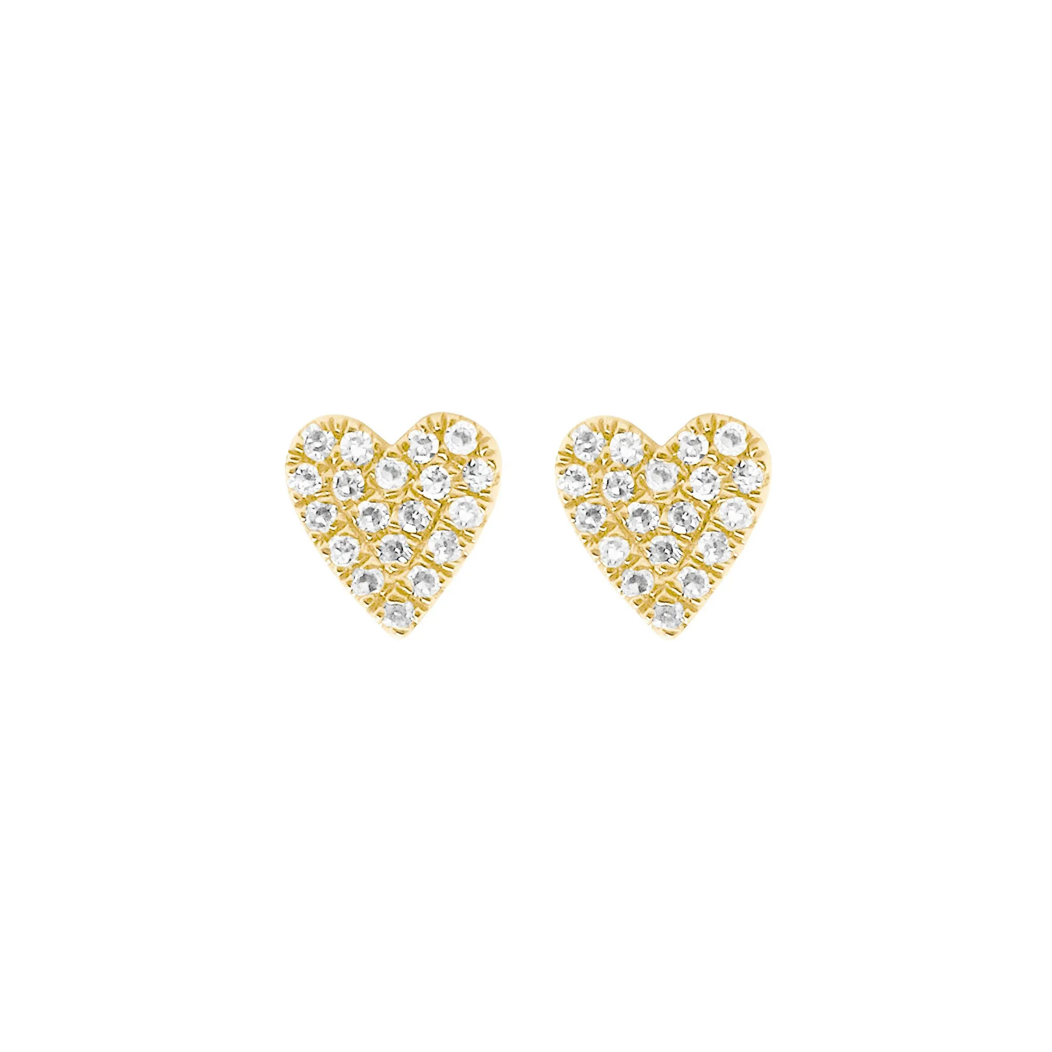 14K GOLD DIAMOND COCO HEART STUDS