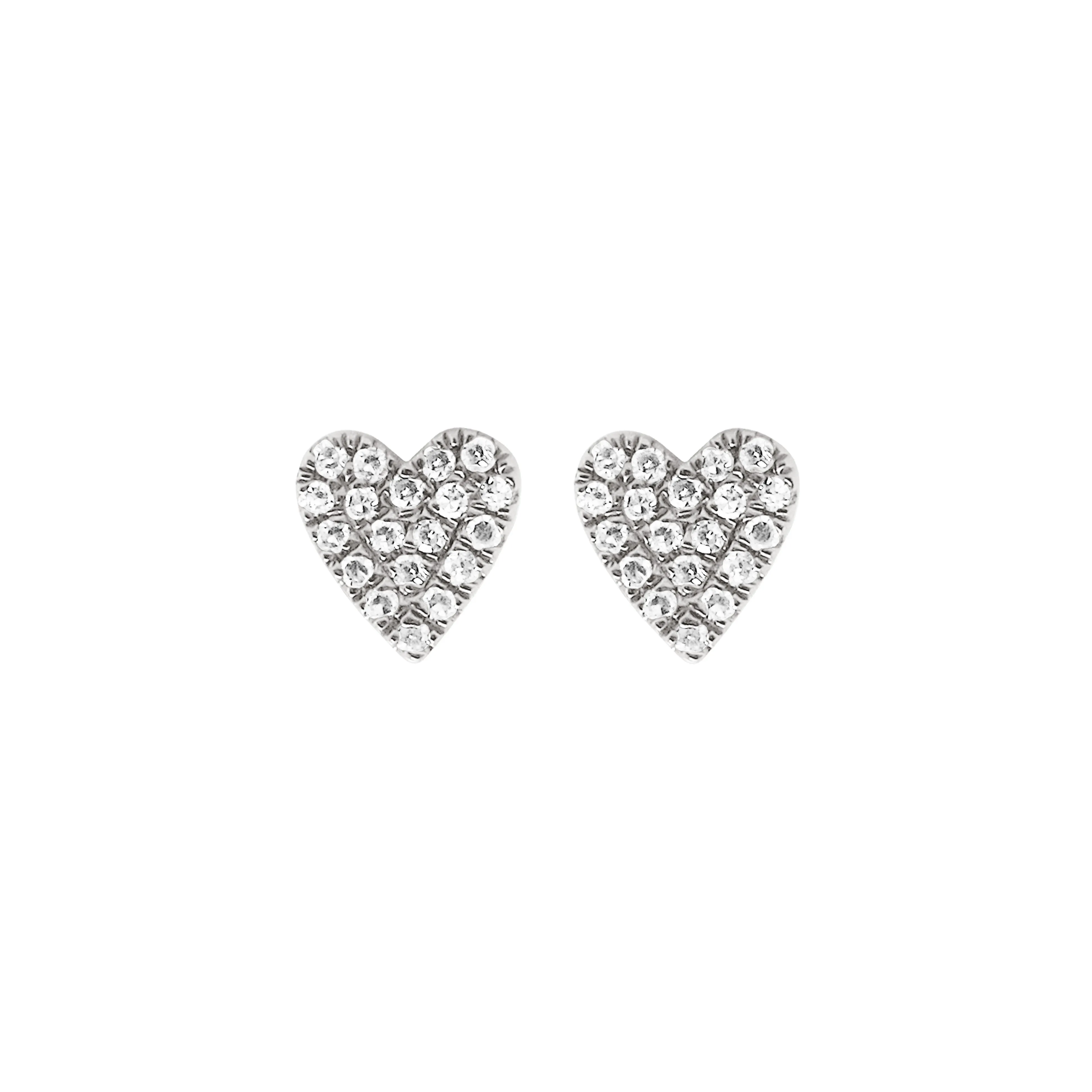 14K GOLD DIAMOND COCO HEART STUDS