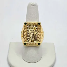 14K Gold Plated Saint Jude Thaddeus Gold Plate Ring for Men