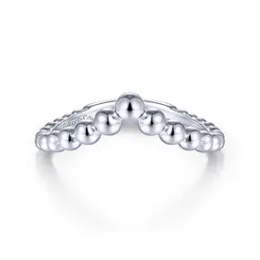 14K White Gold Bujukan Bead Curved Ring