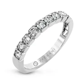 14k White Gold Square Bezel Diamond Stacker Ring (I6058)