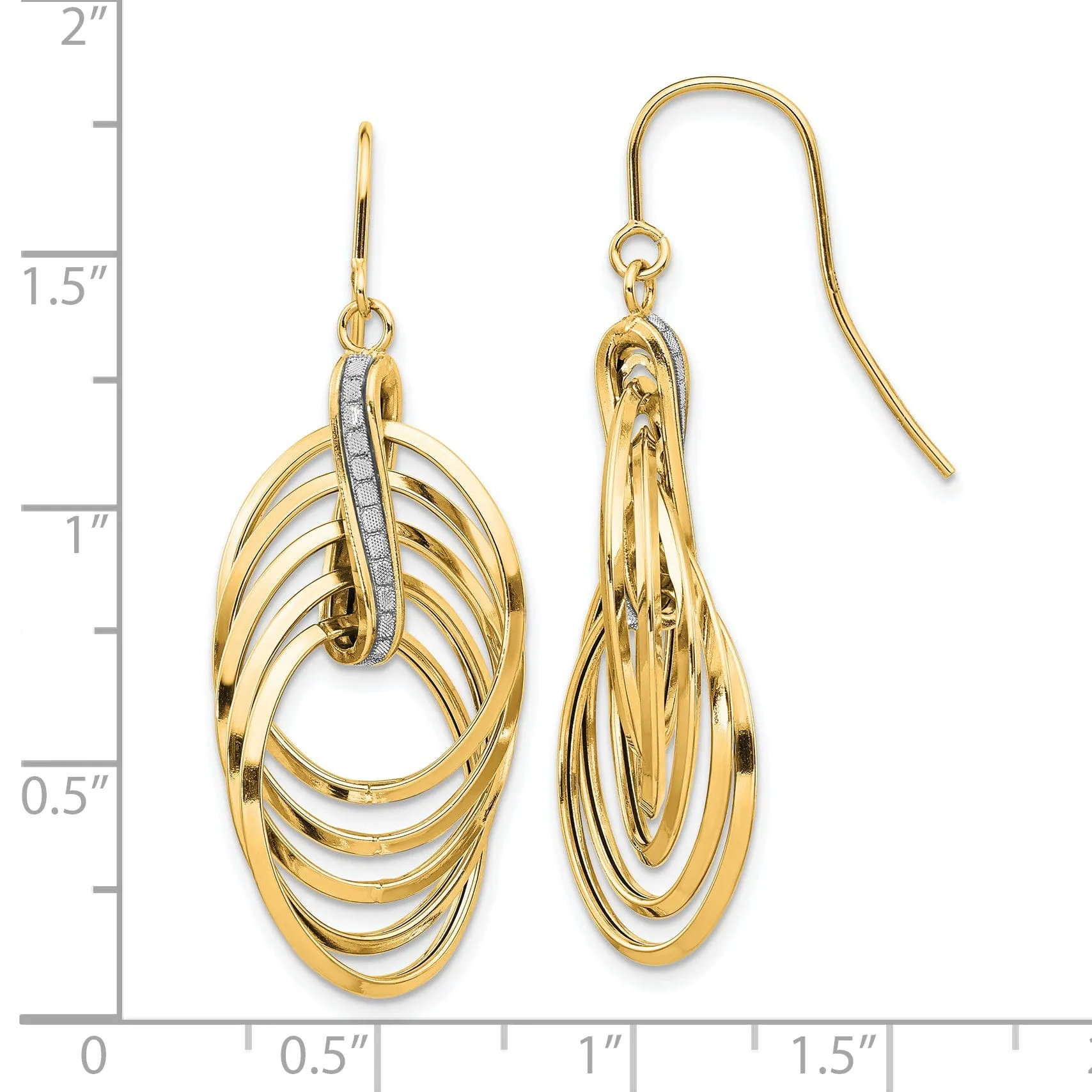 14k Yellow Gold Glimmer Infused Dangle Earrings