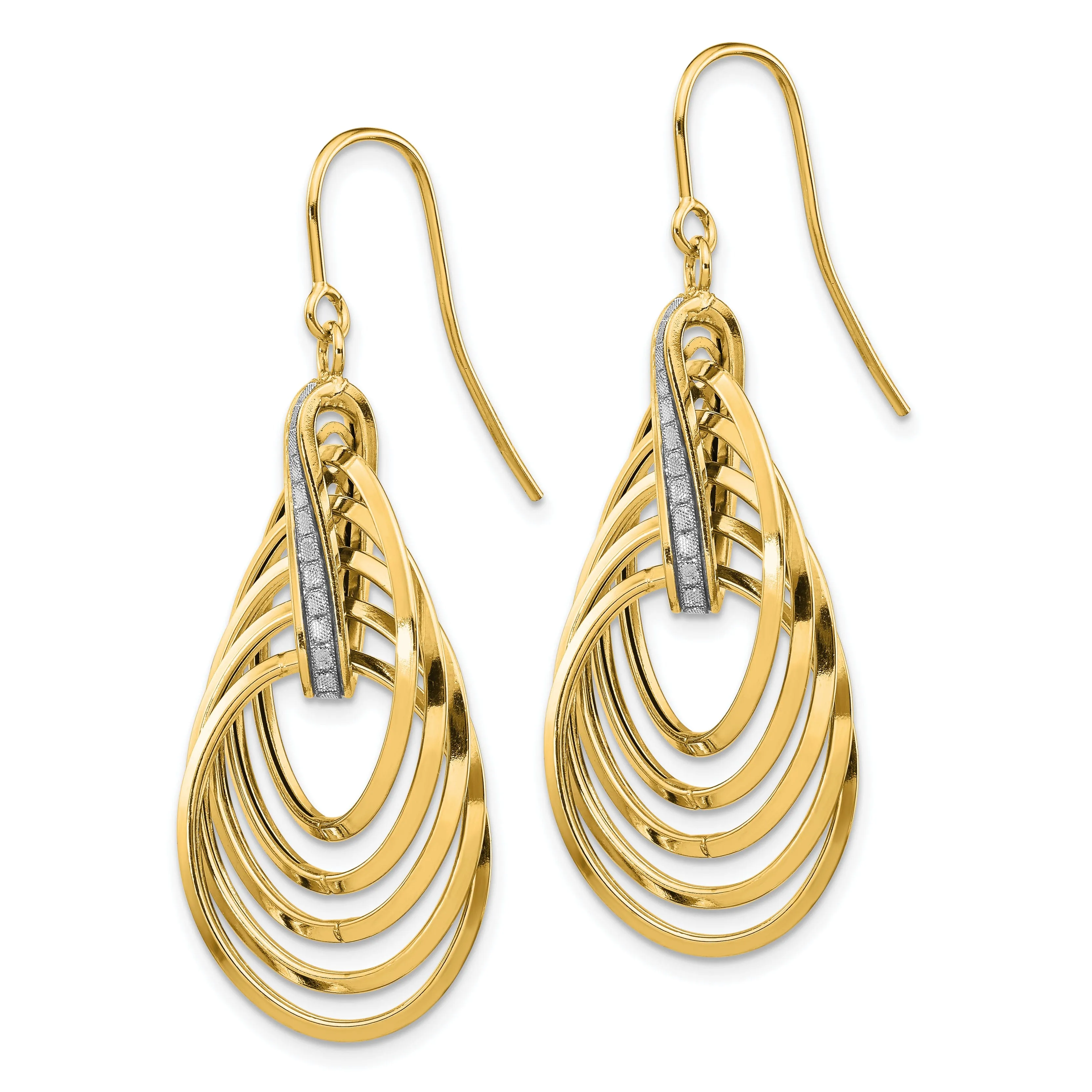 14k Yellow Gold Glimmer Infused Dangle Earrings