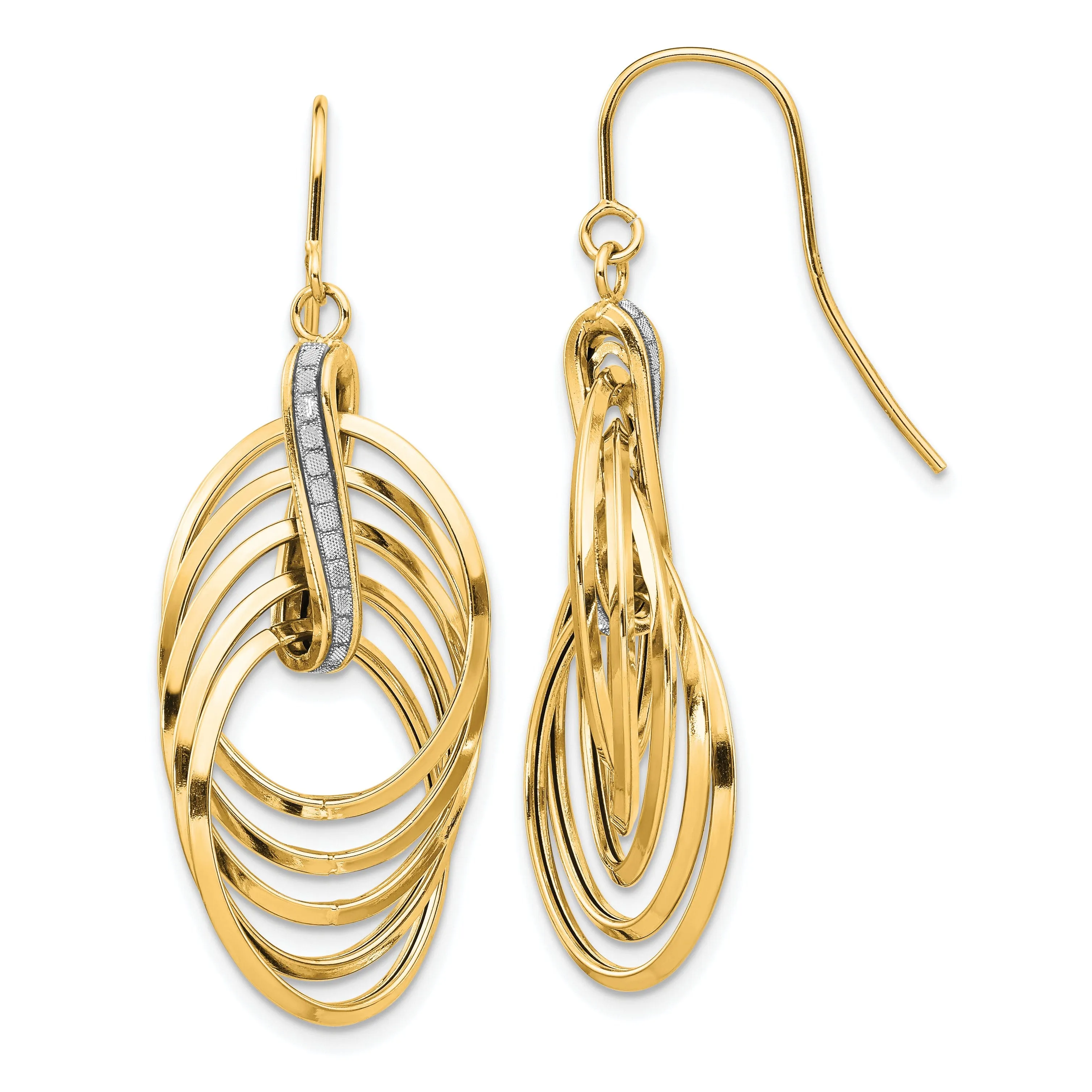 14k Yellow Gold Glimmer Infused Dangle Earrings