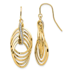14k Yellow Gold Glimmer Infused Dangle Earrings