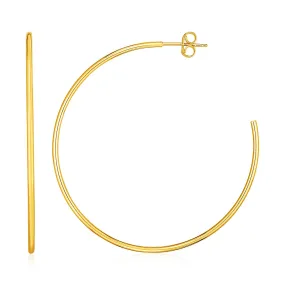 14k Yellow Gold Polished Hoop Earrings Weight 2.3 grams