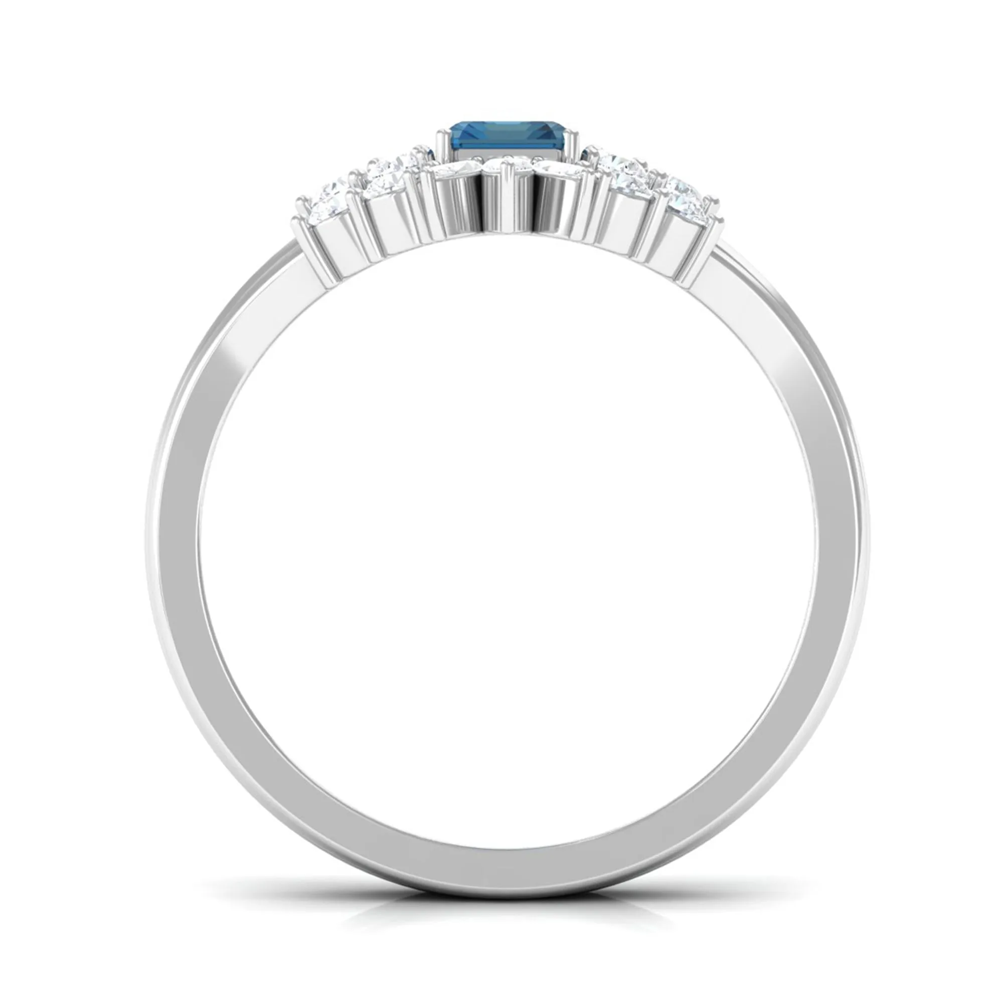 1.50 CT London Blue Topaz and Diamond Ring Set