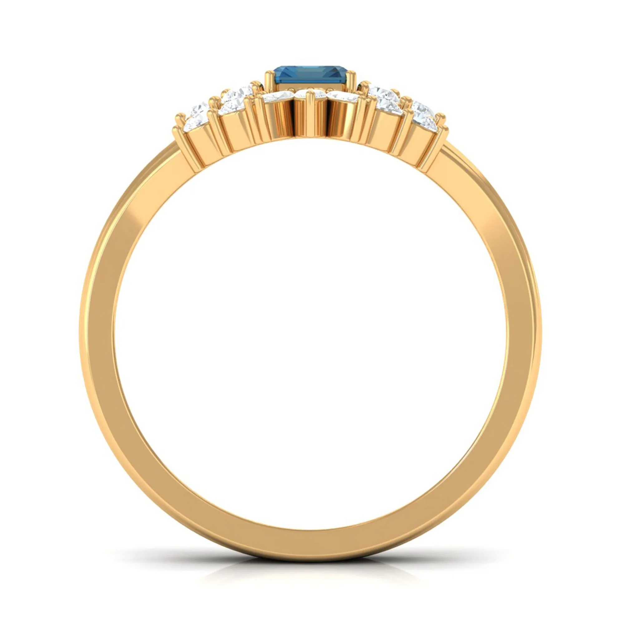 1.50 CT London Blue Topaz and Diamond Ring Set
