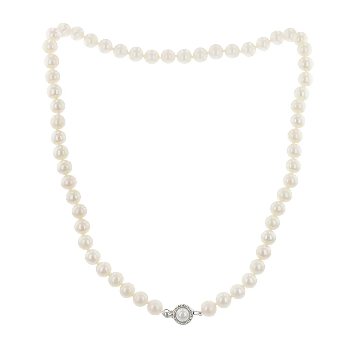 16-Inch Cultured Pearl Strand with Sterling Silver