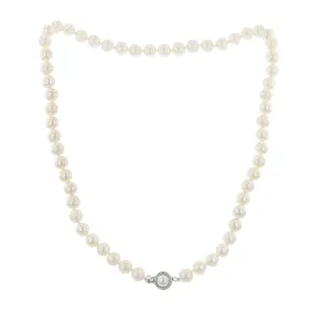 16-Inch Cultured Pearl Strand with Sterling Silver