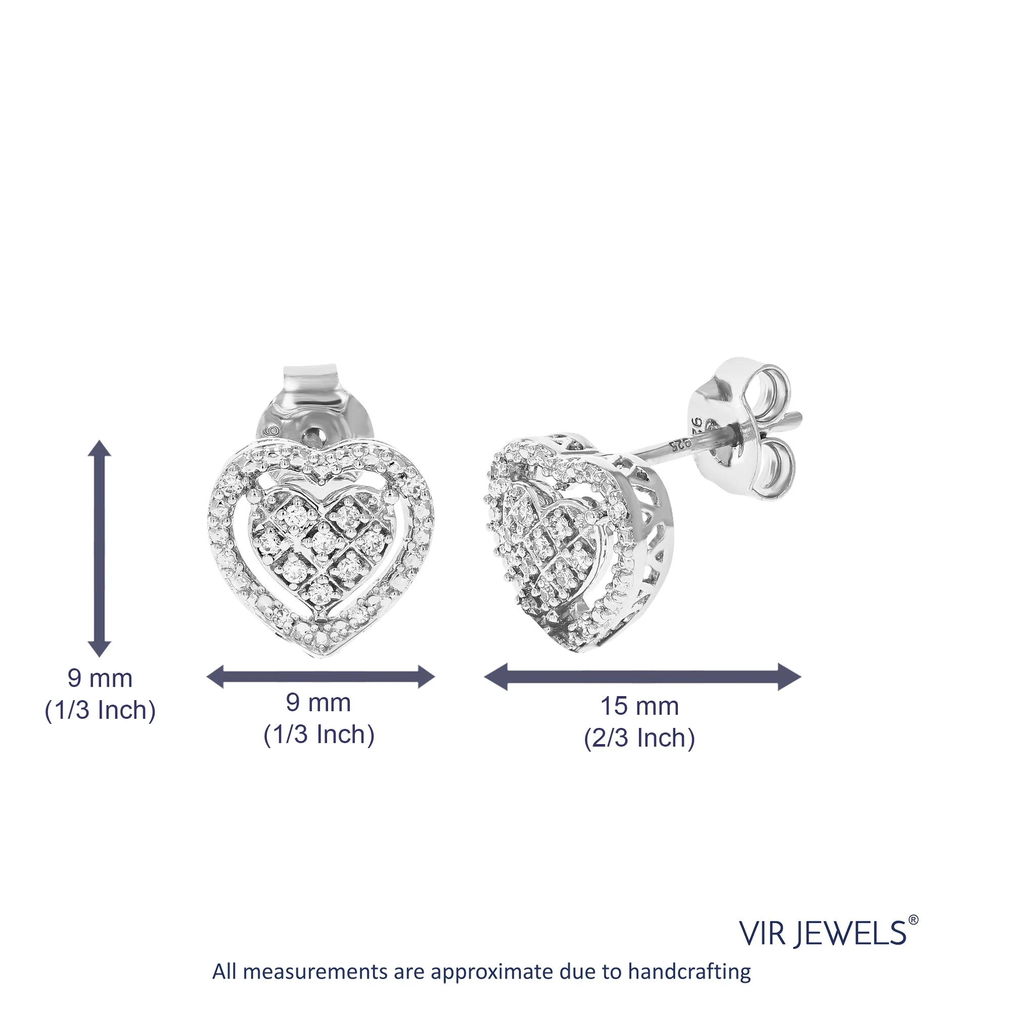 1/8 cttw 24 Stones Round Lab Grown Diamond Dangle Earrings .925 Sterling Silver Prong Set 2/3 Inch