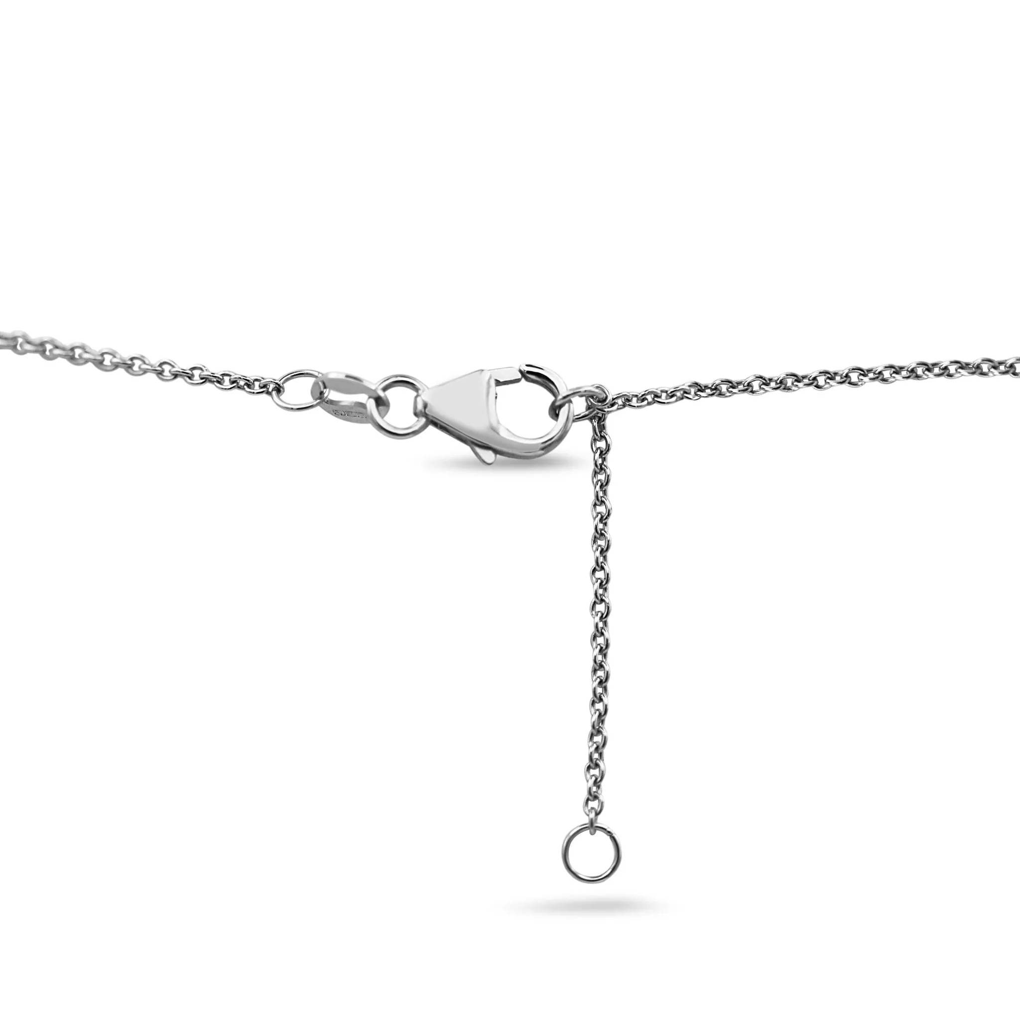 18ct White Gold Diamond Circles Pendant Necklace 17"