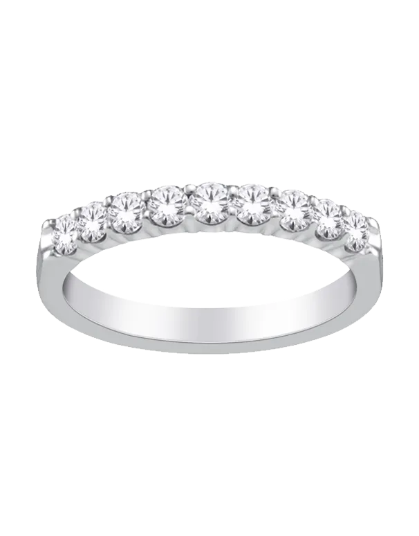 18ct White Gold Diamond Set Wedding Band - 761080