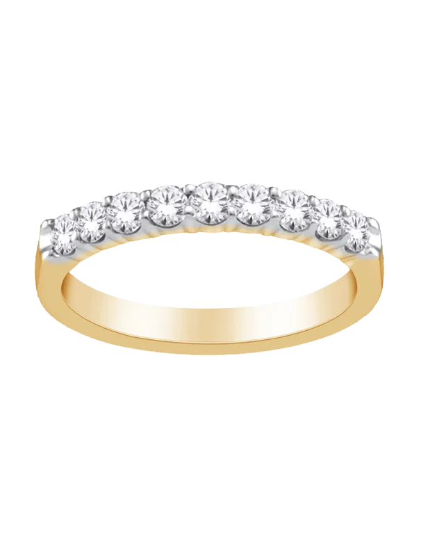 18ct Yellow & White Gold Diamond Set Wedding Band - 769871