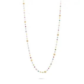 18K Africa Gemstone Pearl Necklace - CB2261 PL MIX02