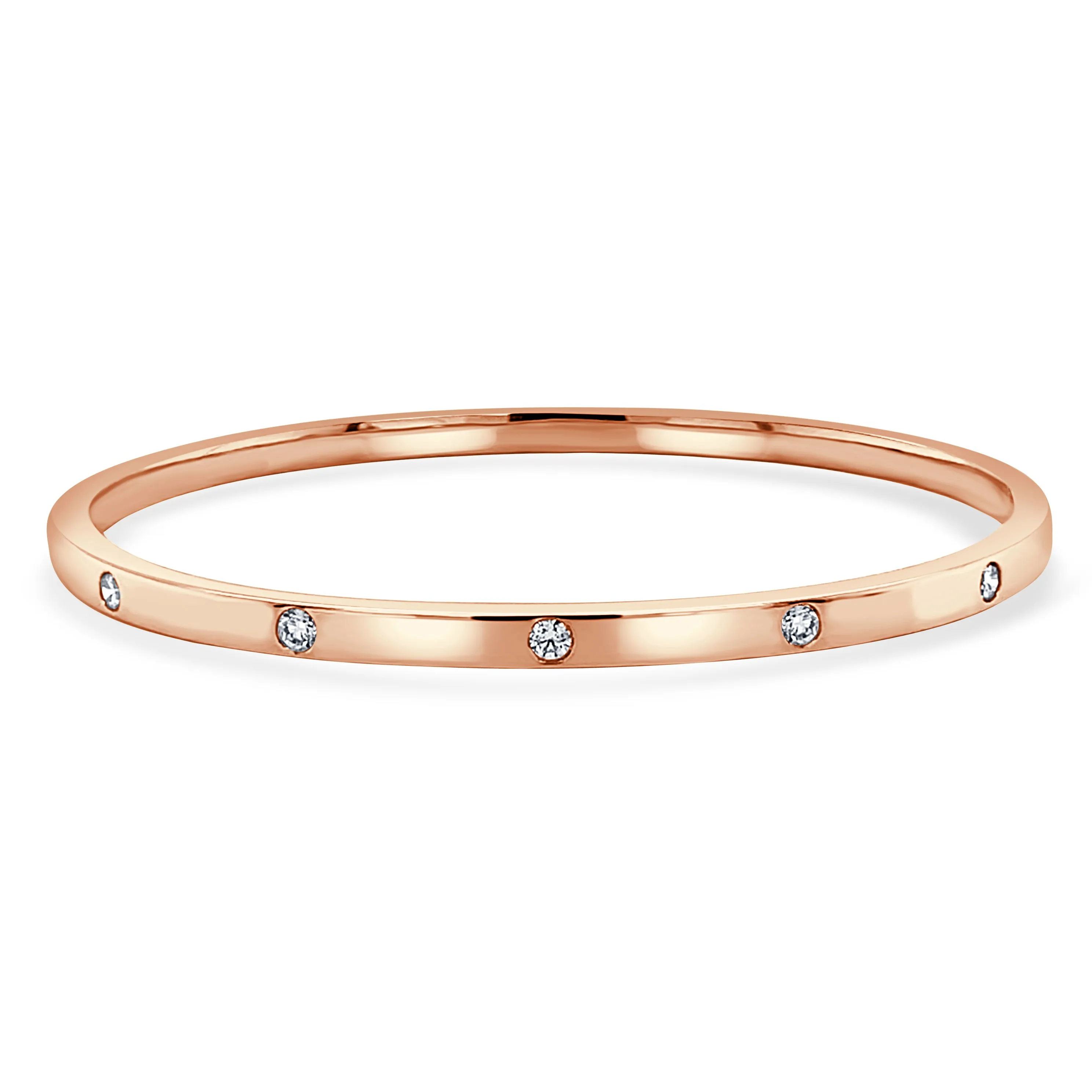 18k Gold & Bezel Diamond Bangle - 0.27ct