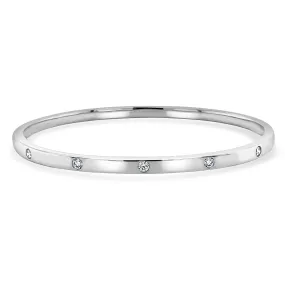 18k Gold & Bezel Diamond Bangle - 0.27ct