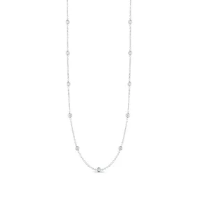 18K Gold Necklace with 15 Diamond Stations