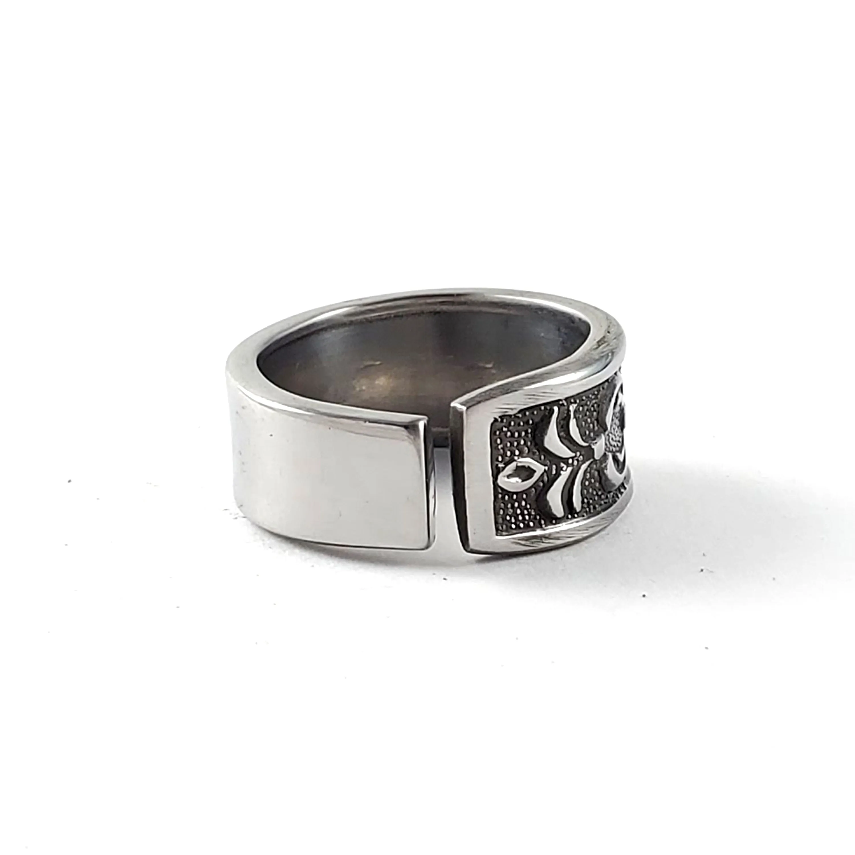 1970's Scroll Stainless Steel Spoon Ring
