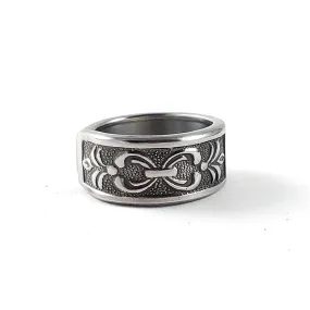 1970's Scroll Stainless Steel Spoon Ring