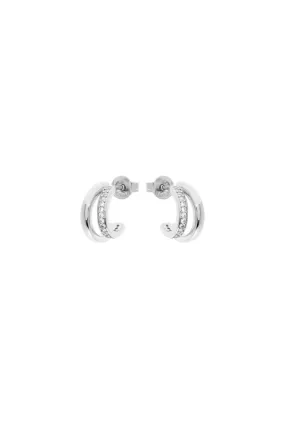 2 Half Circle CZ Stud Earrings By GA