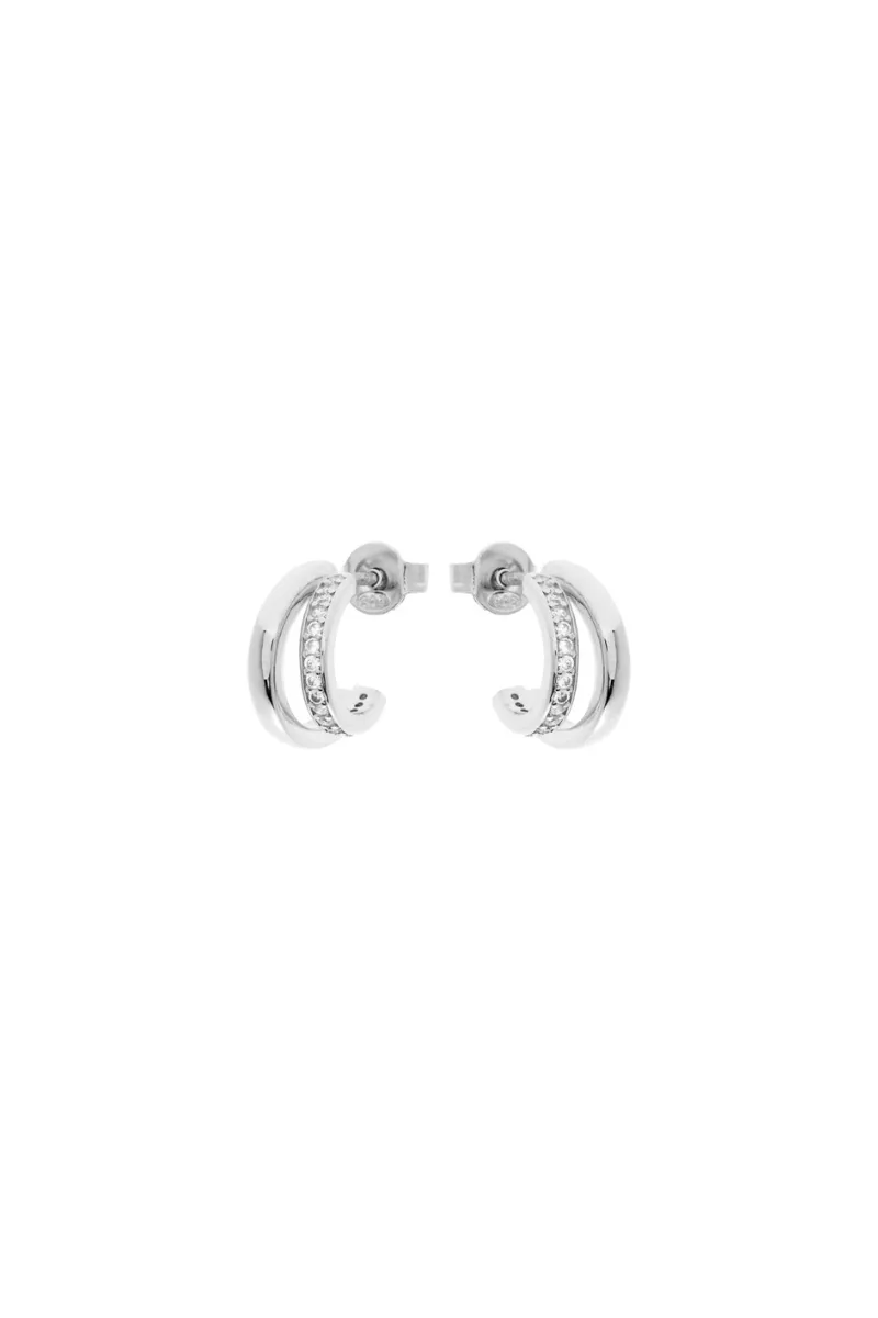 2 Half Circle CZ Stud Earrings By GA