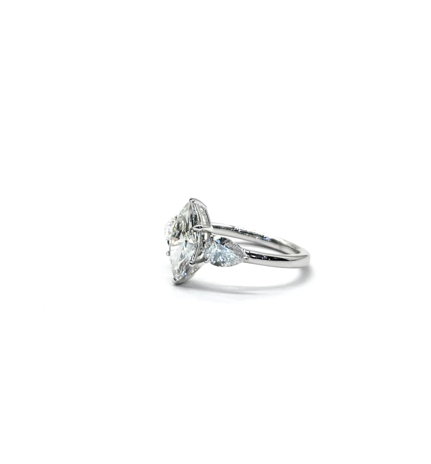 2.29ctw Lab Grown Marquise and Pear Shaped Diamond Ring