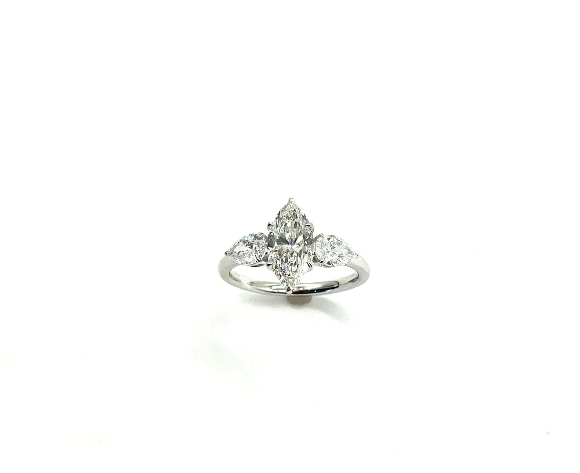 2.29ctw Lab Grown Marquise and Pear Shaped Diamond Ring