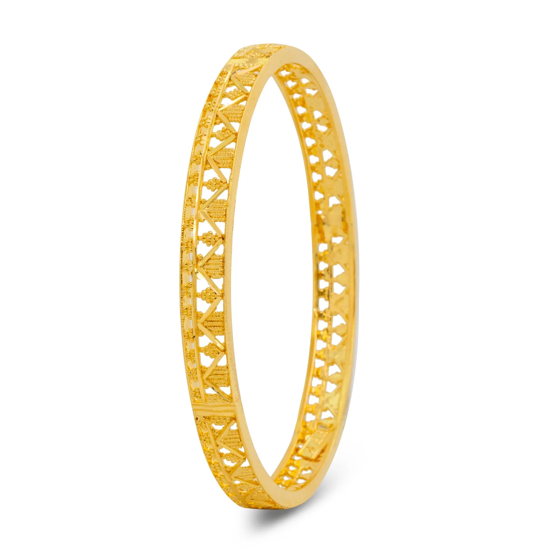 24ct Heavy Gold Plated Boho Style Bangle PGB132-571