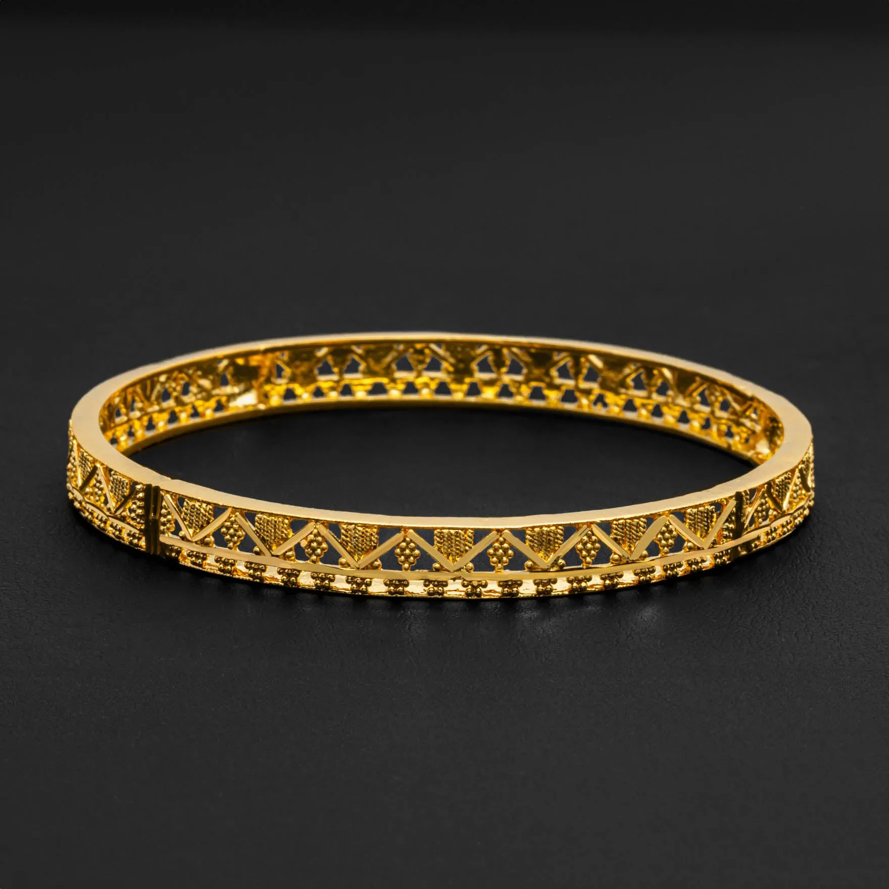 24ct Heavy Gold Plated Boho Style Bangle PGB132-571