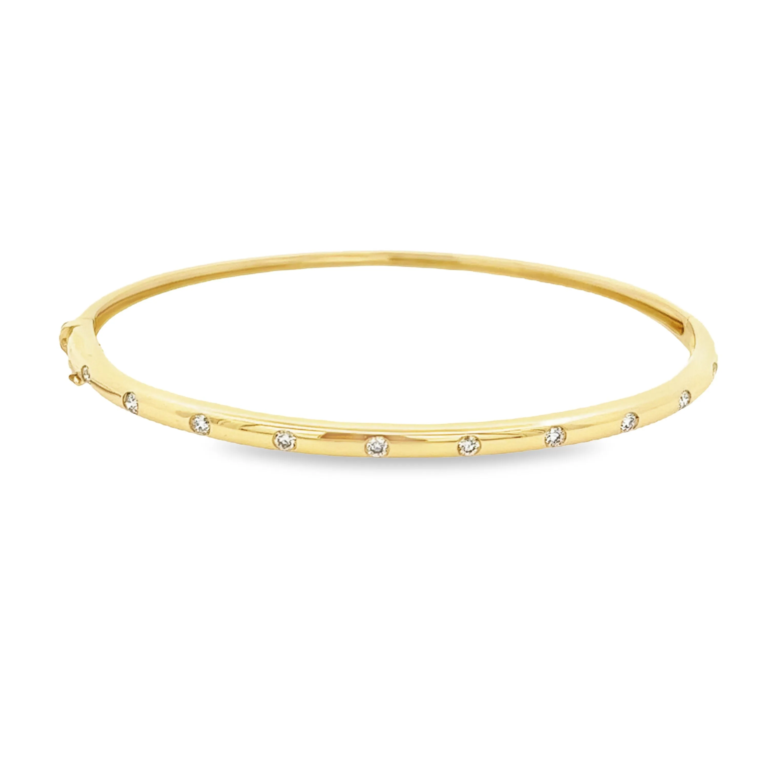 .28ct 14k Yellow Gold Diamond Bangle