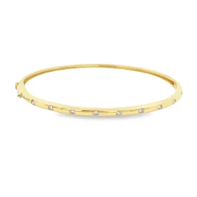 .28ct 14k Yellow Gold Diamond Bangle