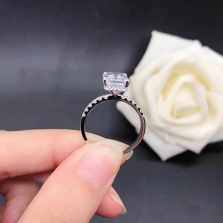3 Carats Emerald Cut Diamond Ring for Her