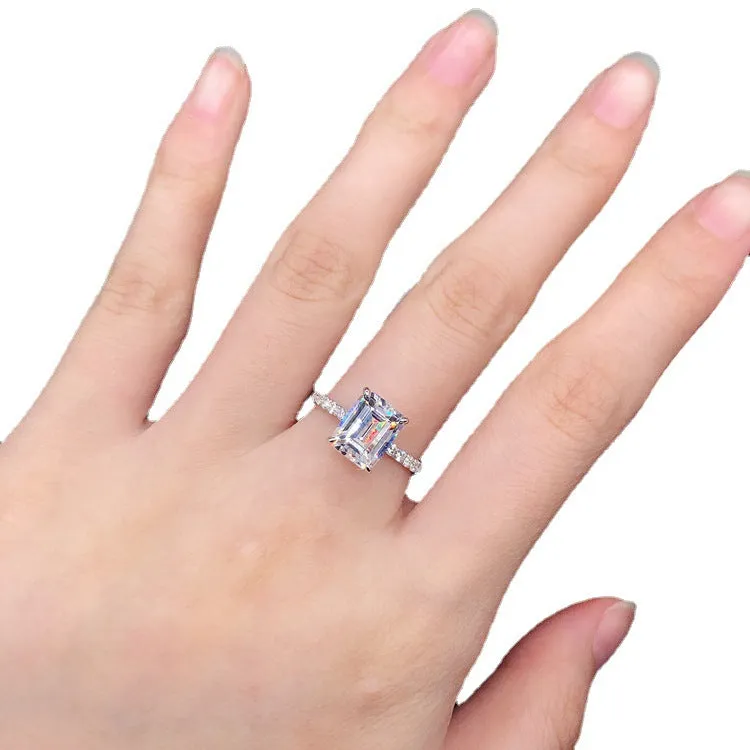 3 Carats Emerald Cut Diamond Ring for Her