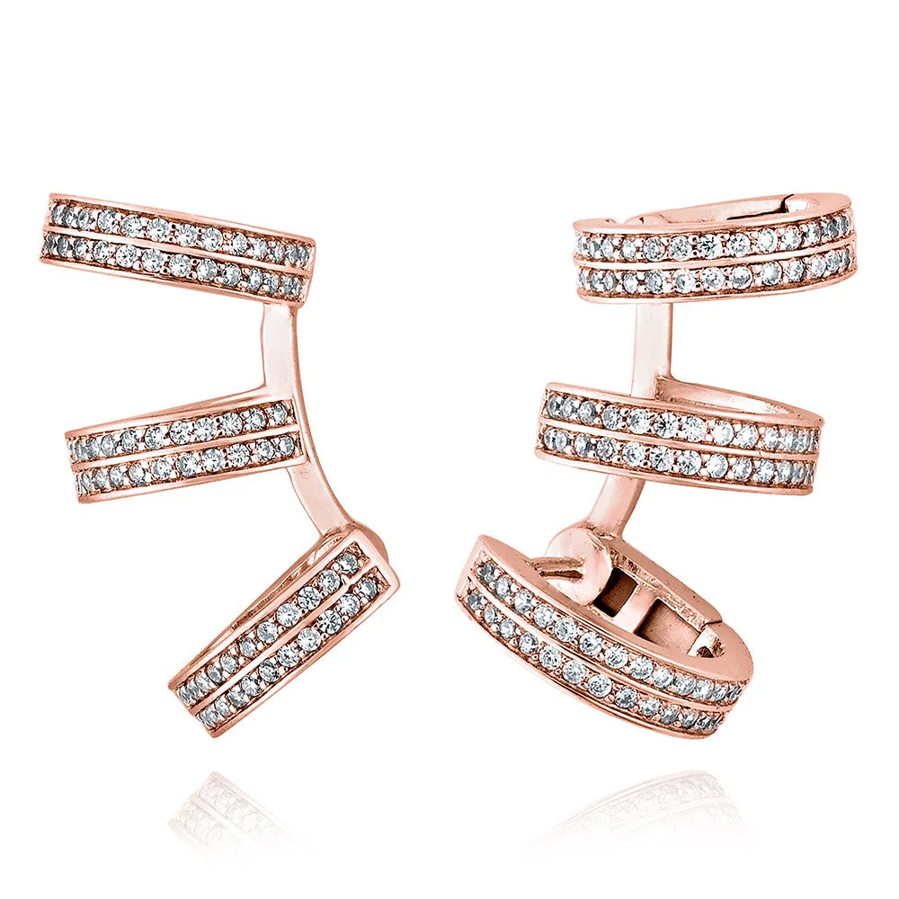 3-Hoop Earring - Pinkgold