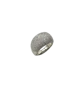 3.57 ctw Pave Diamond Dome Ring in 14k White Gold