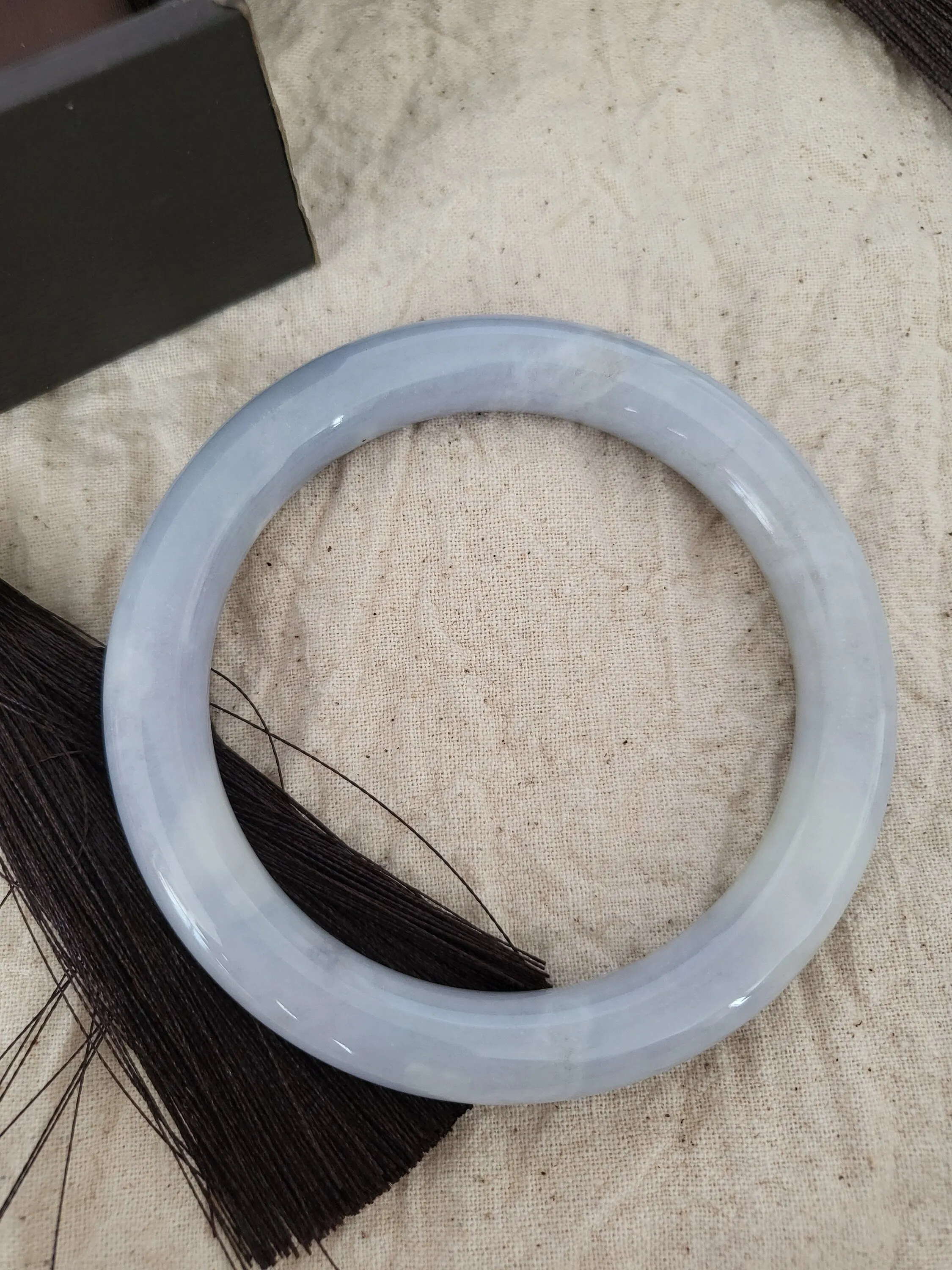 58.2mm Lavender Jadeite Grade A Bangle Natural Burma Jade Purple [LAVENDER DREAMS COLLECTION]