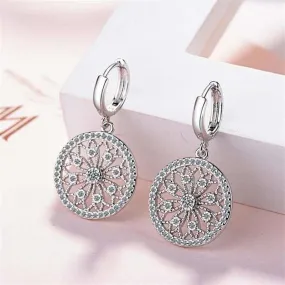925 Sterling Dream catcher Silver Round Stud Earrings