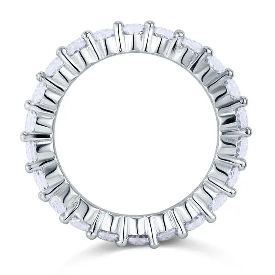 925 Sterling Silver Wedding Band Eternity Stacking Ring Jewelry Round Cut Simulated Diamond