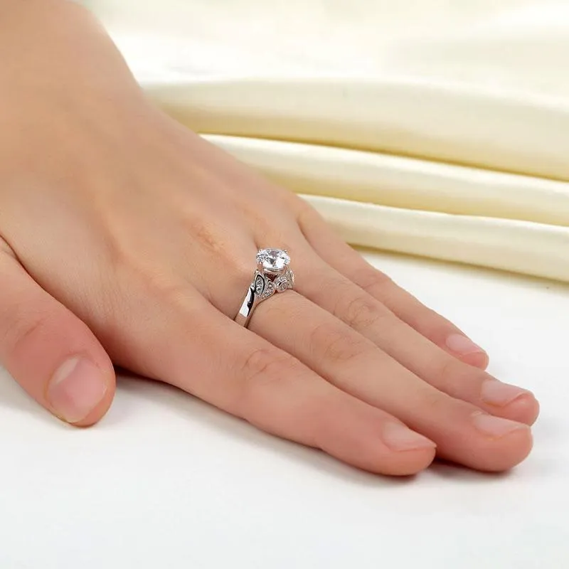 925 Sterling Silver Wedding Promise Anniversary Ring 1.25 Ct Simulated Diamond Jewelry