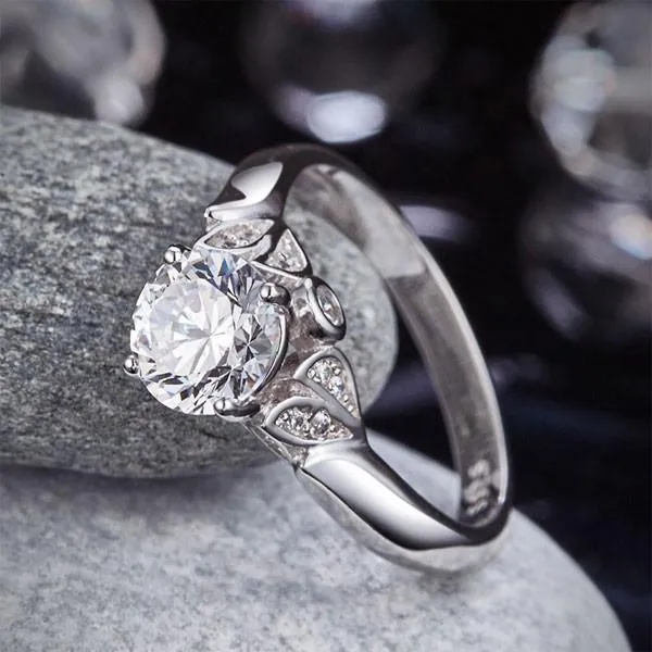 925 Sterling Silver Wedding Promise Anniversary Ring 1.25 Ct Simulated Diamond Jewelry