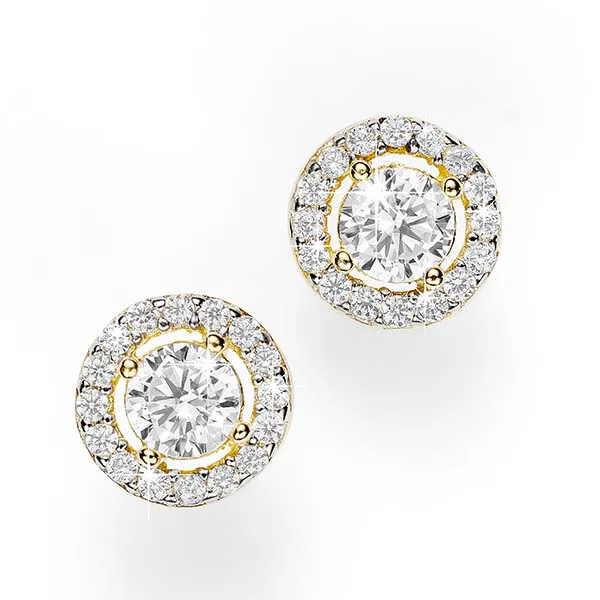 9CT GOLD CUBIC ZIRCONIA EARRINGS