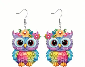 Acrylic owl earrings