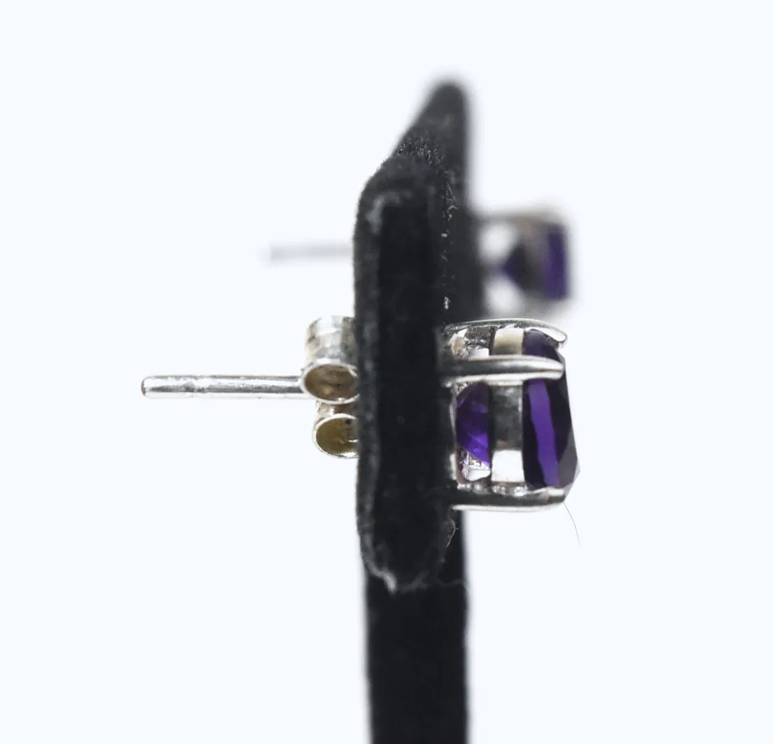 Amethyst Sterling Silver Stud Earrings